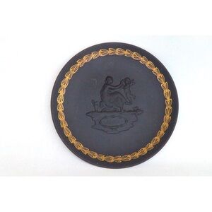 Wedgwood England Jasperware Black and Gold Mothers Day 1971 Plate